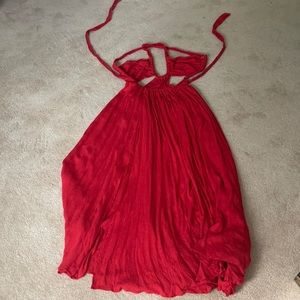 Free people red Maxi dress size small with tag